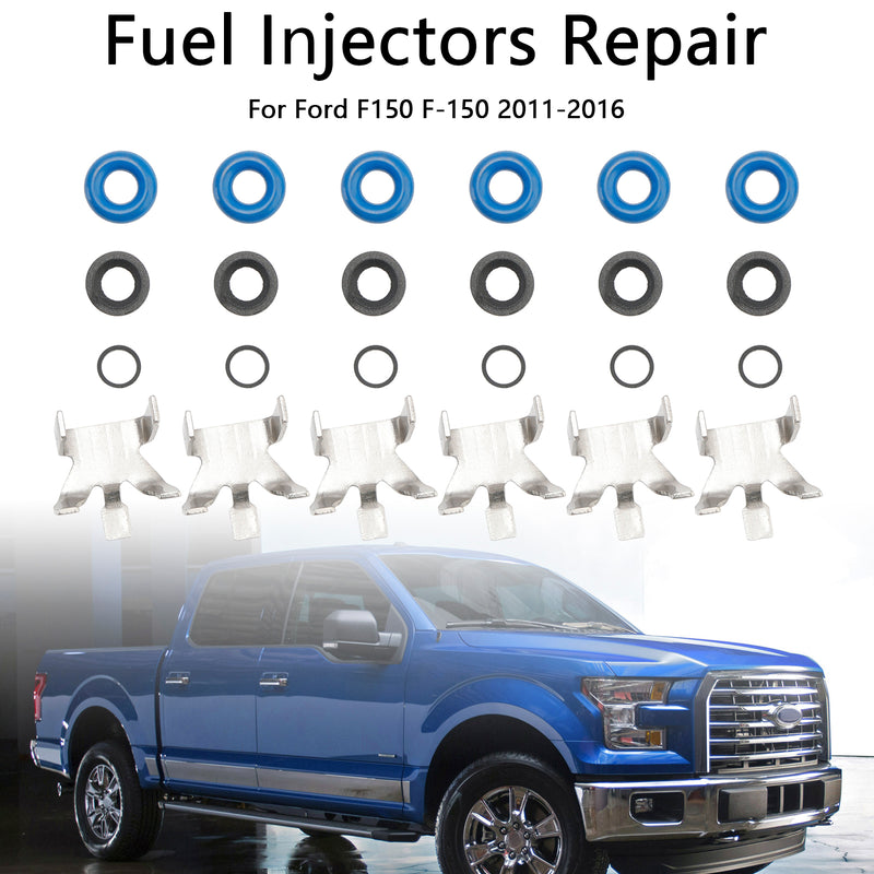 6PCS Fuel Injector Repair Seal Kit fit Ford F150 3.5L Turbo EcoBoost 2011-2016