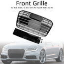 S6 Style Front Bumper Grill Grille Fit Audi A6 C7 2012-2015 Chrome