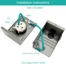 RV 50 Amp Power Inlet Box Outdoor Receptacle 3 Prong Locking Plug with LED Light
