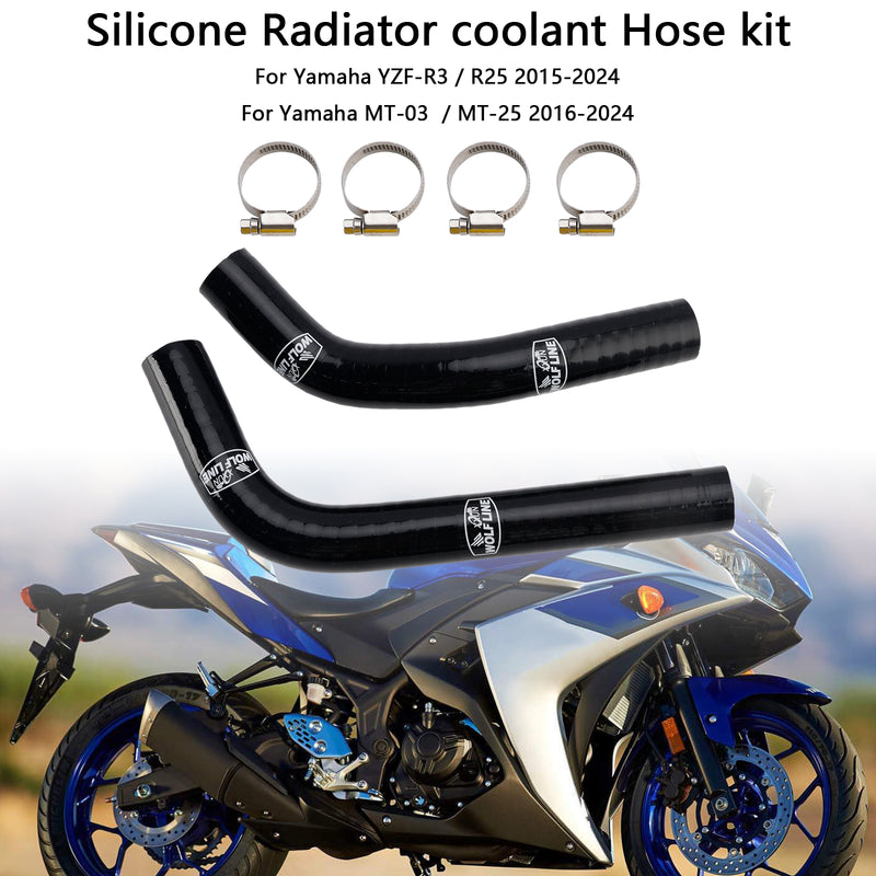 Silicone Radiator coolant Hose For Yamaha MT-03 MT-25 YZF R3 R25 2015-2024
