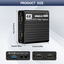 USB 3.0 Video Capture Card HDMI 4K Recording Box Live 1080P Video Recorder 60FPS