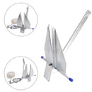 Hot-Dipped Boat Anchor Kit 13Lbs Sliding Anchor & Rope Set Silver Fits For Boat 13lbs