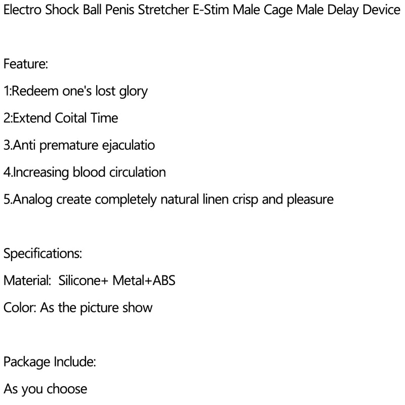 Electro Shock Penis Stretcher E-Stim Cage