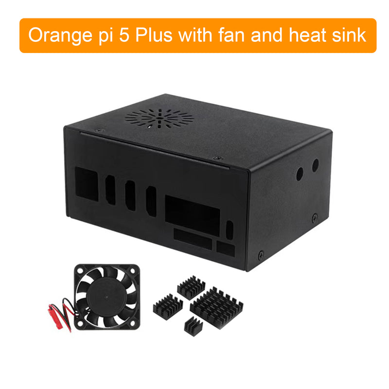 Orange pi 5 Plus metal cooling case with fan and external antenna WIFI