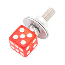 M6 Plastic Custom Head Dice License Plate Frame Screws Bolts Hardware Red X4