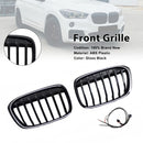 2016-2019 Fit BMW X1 F48 F49 2PCS Gloss Black Front Kidney Grill Grille