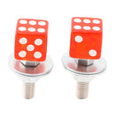 M6 Plastic Custom Head Dice License Plate Frame Screws Bolts Hardware Red X4