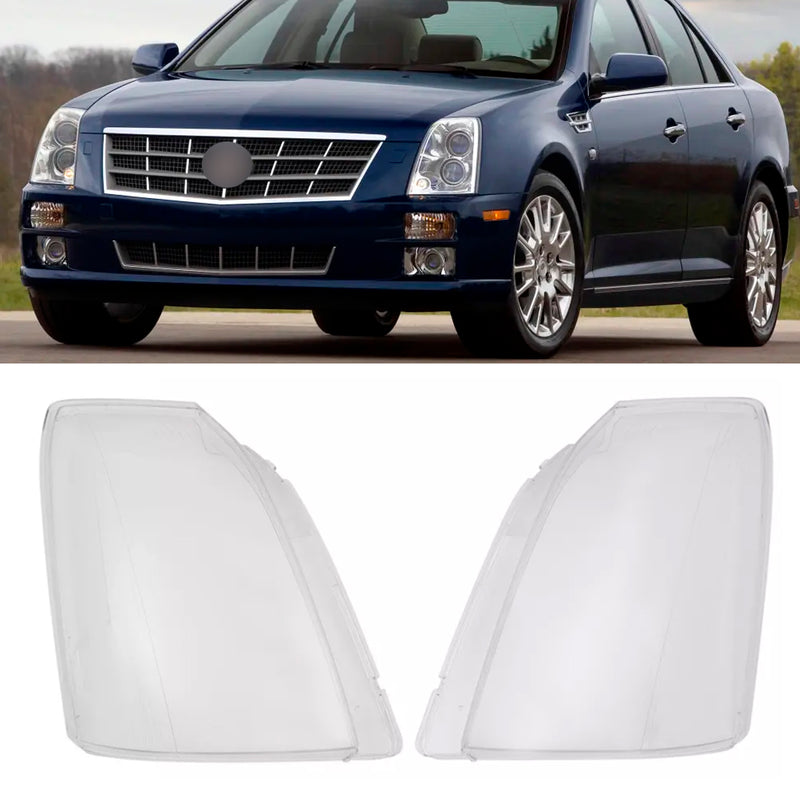 2Pcs Front Headlight Lens Cover Shell Clear For Cadillac STS 2005-2011