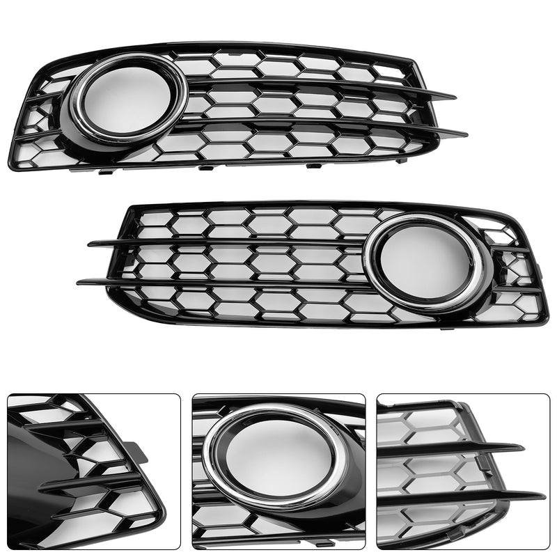 Honeycomb Front Bumper Fog Light Grille Cover Fit Audi A3 8P S-Line 2009-2012