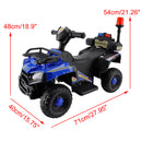 Dual Electric 6V Ride On Atv Police Car For Kid Toy Off-Road 4 Wheeler Car