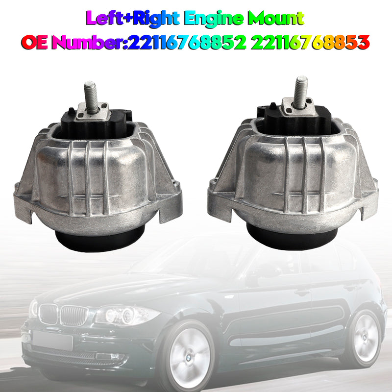 2x Left+Right Engine Mount 22116768852 22116768853 For BMW 1 3 X1 Z4 E81 E87 E82