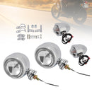 #D19 Motorcycle Spotlight Headlight Fog Beam Chrome Fit For Motorcycle Scooter