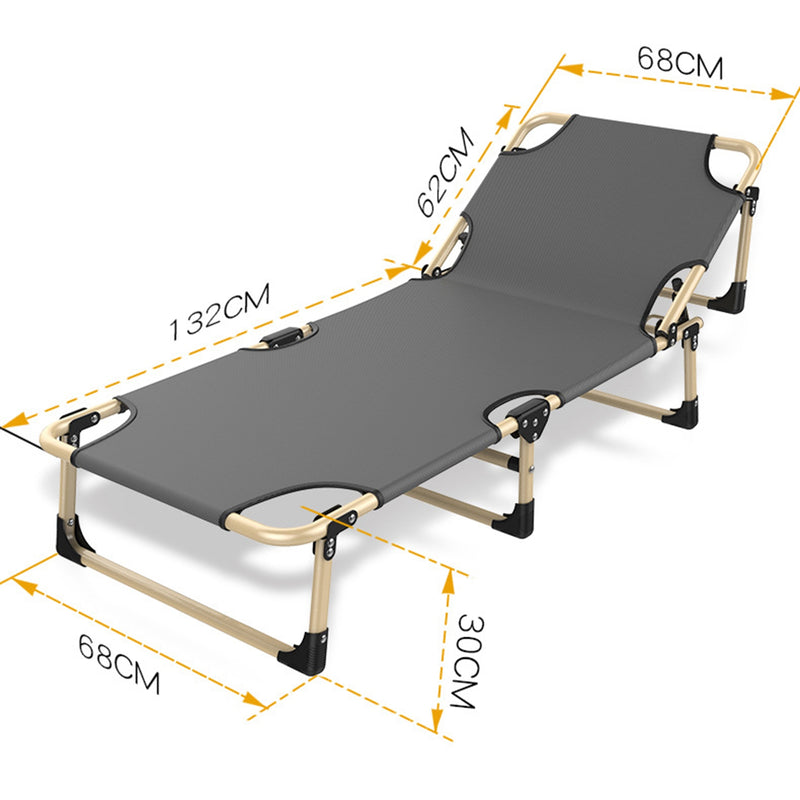 Travelling Camping office Cot 4 Position Adjustable Folding Trike Bed w/Mattress