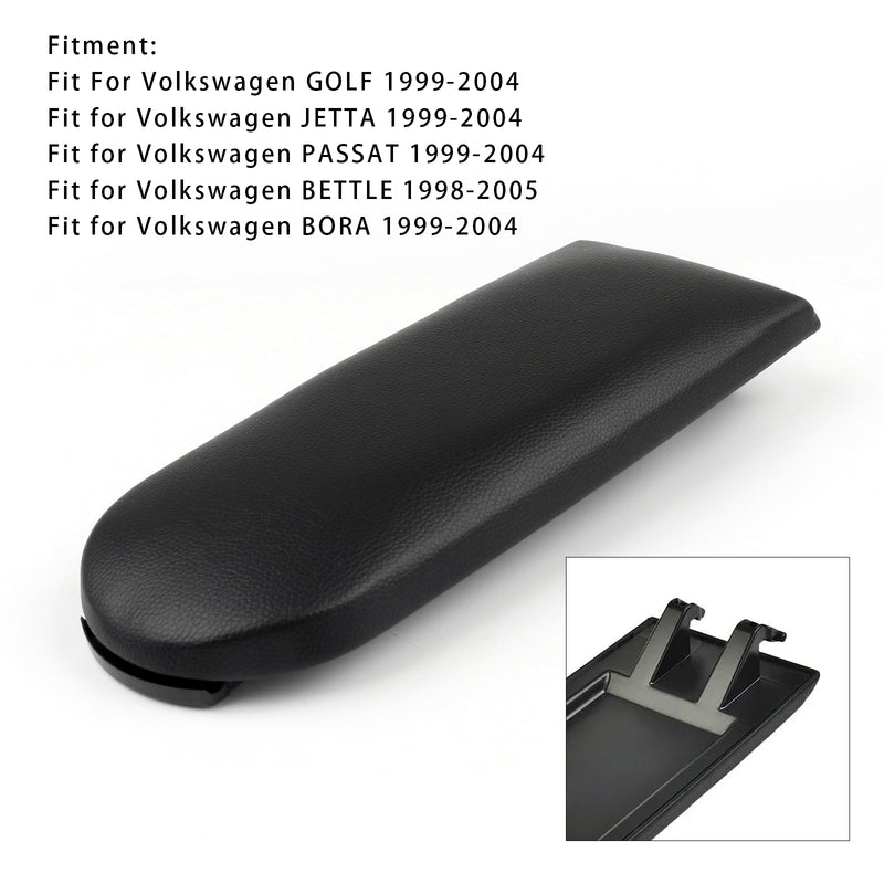 Black Leather Armrest Centre Console Lid For VW MK4 Jetta Bora Golf 18D867173