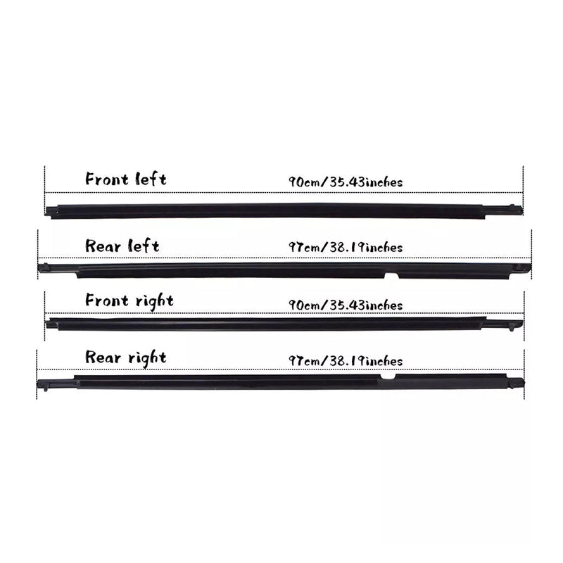 4Pcs Weatherstrip Window Moulding Trim Seal Belt For Toyota Highlander 2008-2010