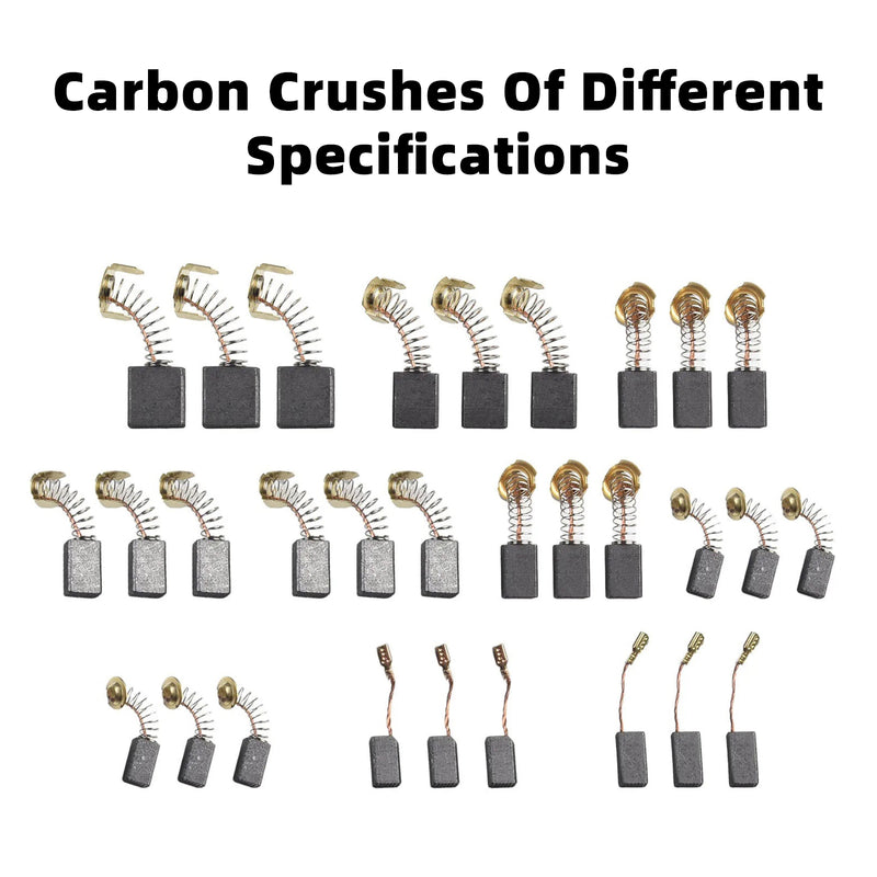 60Pcs Electric Motor Carbon Brushes 10 Sizes Replacement Repair Power Tool Part