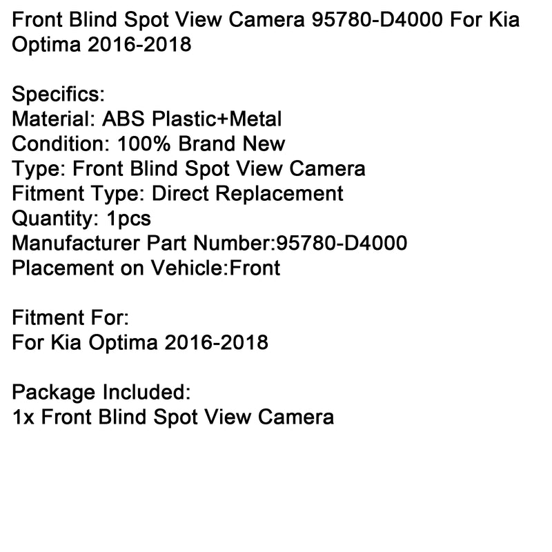 Front Blind Spot View Camera 95780-D4000 For Kia Optima 2016-2018