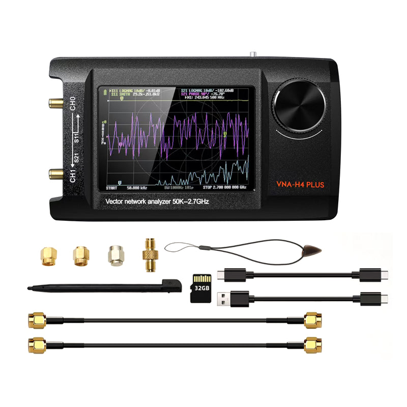 NanoVNA-H4 4" LCD 50KHz~2.7GHz VNA HF VHF UHF UV Vector Network Analyzer