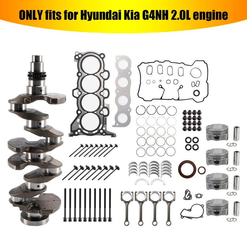 G4NH 2.0L Engine Overhaul Rebuild Kit Crankshaft Con Rods for Hyundai Elantra