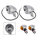 Motorcycle Beam Headlight Fog Lamp Custom Chrome