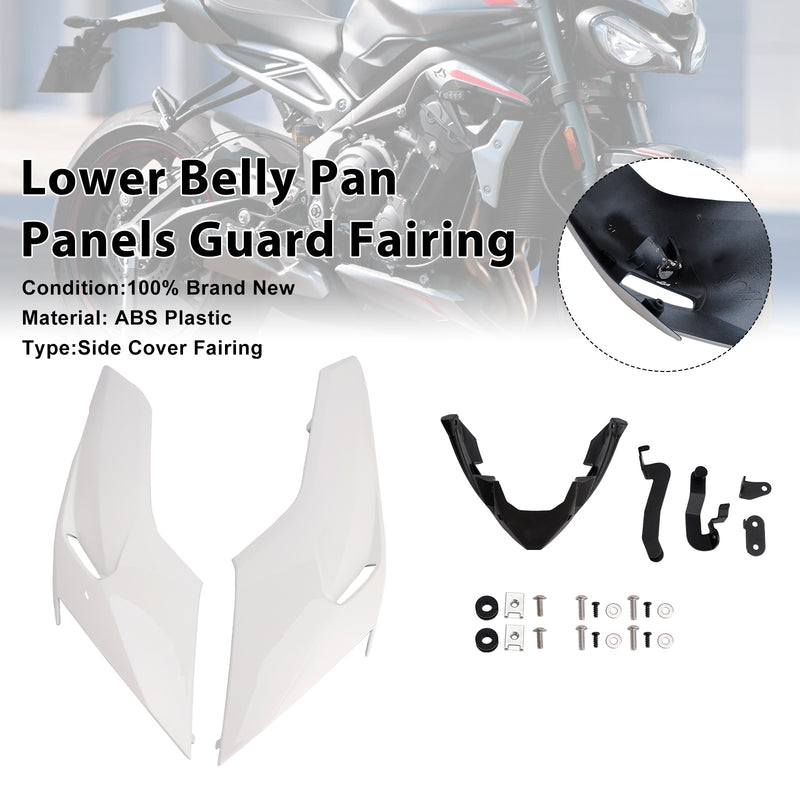 Lower Belly Pan Panels Guard Fairing For Street Triple 765 R/RS 2020-2022 White