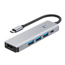 5 in 1 TYPE-C+USB3.0*1+USB2.0*2+HDMI+PD100W Interface Hub Adapter for MacBook