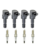 4x Ignition Coil+4x Spark Plug UF672  For Acura ILX 2.0L  Honda Civic HR-V 1.8L
