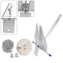 Hot-Dipped Boat Anchor Kit 13Lbs Sliding Anchor & Rope Set Silver Fits For Boat 13lbs