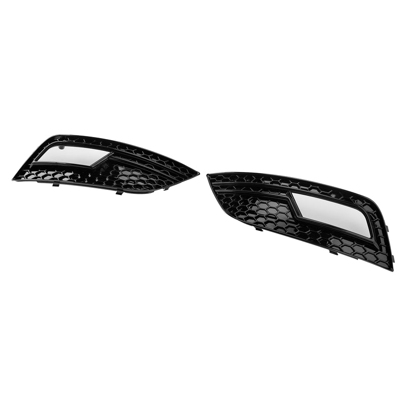 Black Fog Light Cover Grille Fit Audi A4 B8.5 2013-2015 Standard Bumper