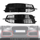 2X Car Front Bumper Fog Light Grilles For Audi A6 C7 S-Line 2012-2014