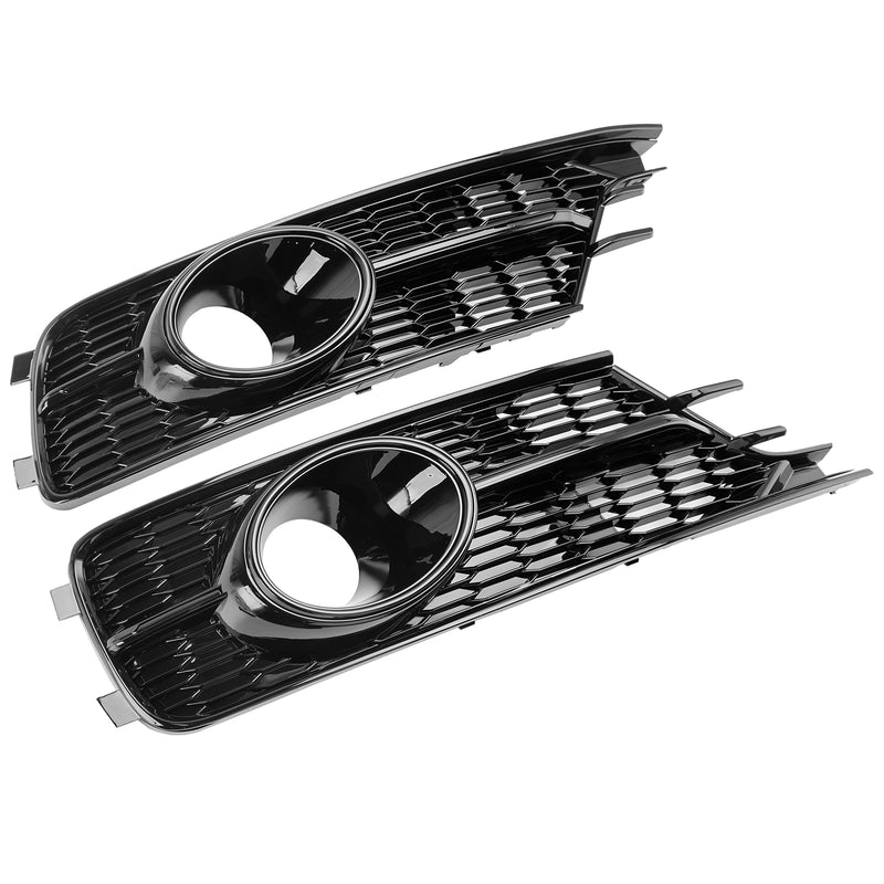 Pair Front Bumper Lower Light Cover Grille Fit AUDI A6 C7 2016-2018 W/ACC Hole