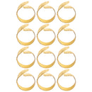 12PCS Napkin Rings Leaf Napkin Holder Adornmen Alloy Golden