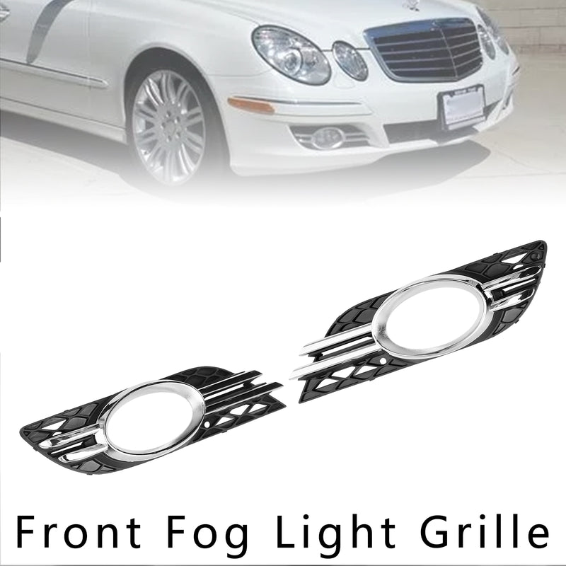 Front Fog Light Grill Chrome Trim Cover Set Fit Mercedes-Benz E-CLASS W211 07-09