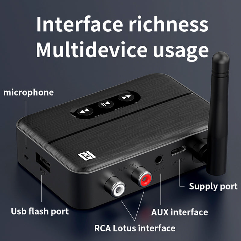 NFC Bluetooth 5.4 Audio Receiver AUX/RCA Amplifier USB Flash Drive to Play Music