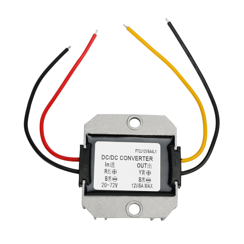 Waterproof DC-DC Converter 20-72V Step Down to 12V Power Supply Module 5A