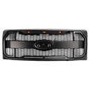 Matte Black Raptor Style Front Bumper Grille Grill Fit Ford F150 2009-2014 W/LED