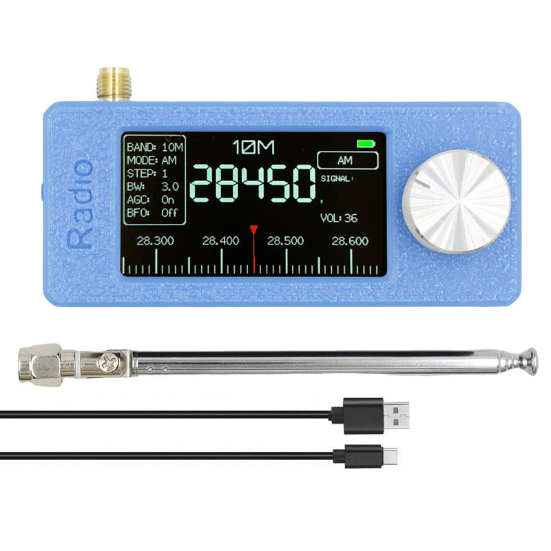 SI4732 Portable Radio 0.5-108MHz LSB USB AM FM Mini Pocket Radio with 2 Antenna