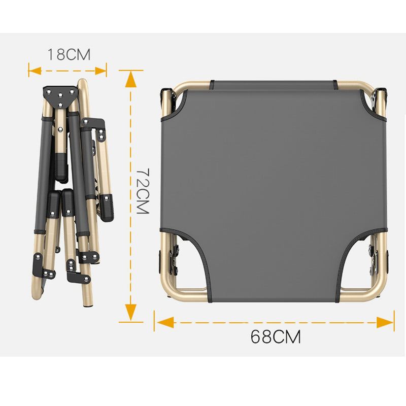 Travelling Camping office Cot 4 Position Adjustable Folding Trike Bed w/Mattress