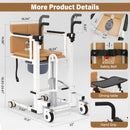 Patient Chair Hydraulic Transferred Lift Wheelchair w/180 Split Seat And Table