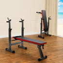 Adjustable Weight Bench Folding Bench Press w/Barbell Rack Pec workout