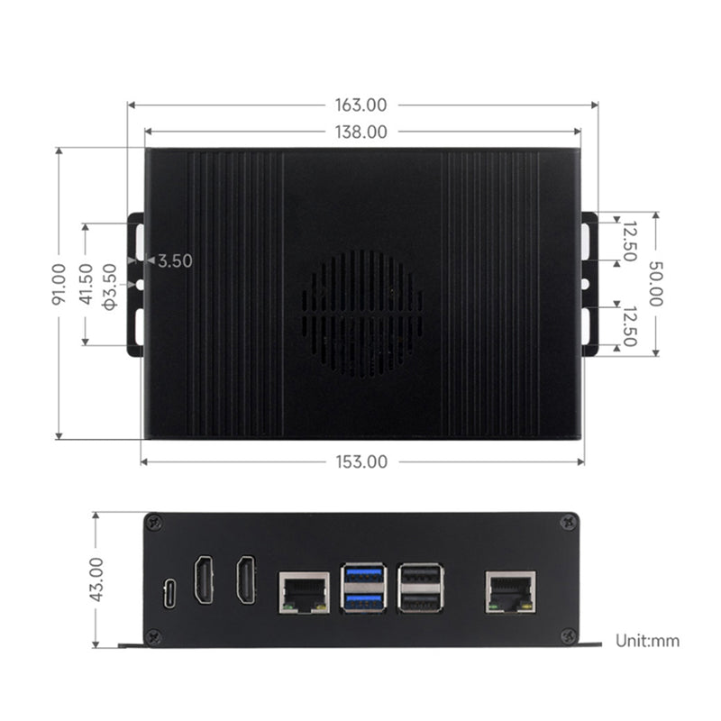 Raspberry Pi 5 Multi-Function Extension All-in-One PCIE Dual HDMI Dual 4K Output