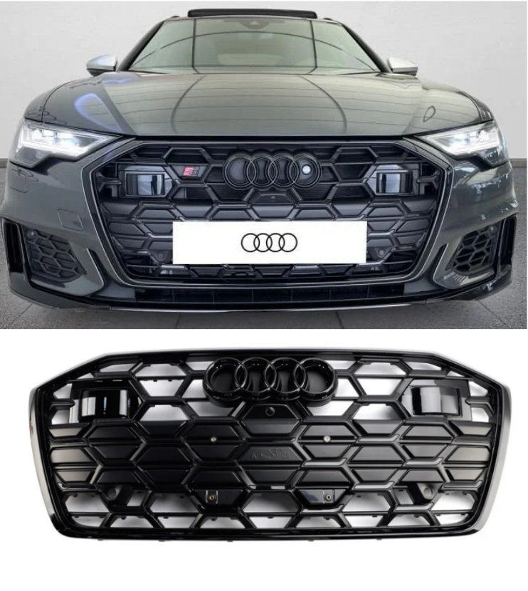 Black Front Bumper Grille Grill 4K0853651T Fit Audi A6 S6 2019-2023