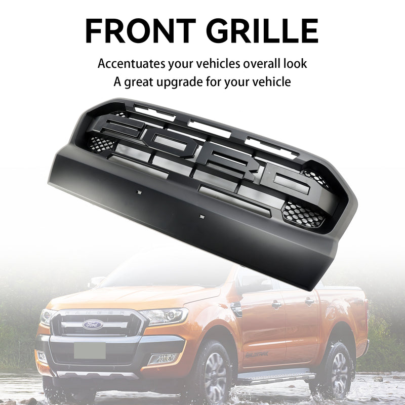 Ford Ranger 2015-2019 T7 Matt Black Ranger Raptor Style Front Bumper Grill