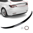 Gloss Black Rear Boot Spoiler For Tesla Model 3 17-23 Original Factory Style