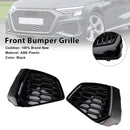 Black Front Honeycomb Fog Light Grille Cover Fit Audi A3 S-line 2021-2023