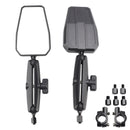 Black Folding Motorcycle Motorbike Mirrors Adventure Mirror Kit Universal Fit