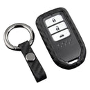Leather Silicone Car Key Case Cover With Buckle For Honda