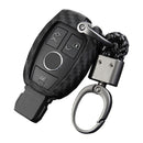 Leather Silicone Car Key Case Cover With Buckle For Mercedes-Benz