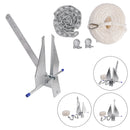 Kit Galvanized Boat Anchor 10Lbs Sliding Anchor & Chain & Rope Silver For Boat