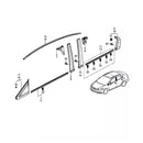 2PCS Roof Drip Molding Trim Left & Right Side Rubber For Civic Sedan 2012-2015